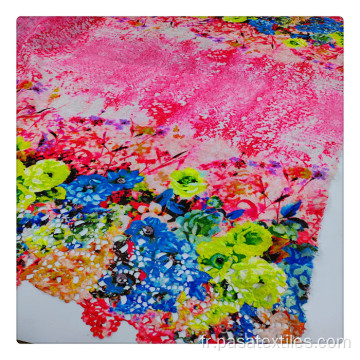 motif de fleurs de haute qualité Rose imprimé tissu chimique broderie imprimé en tissu personnalisé